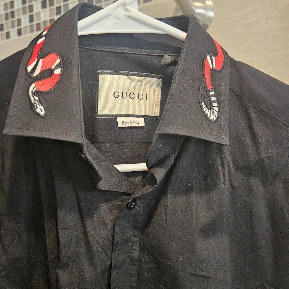Gucci snake collar dress shirt  Size M but fits small. (barely worn!)